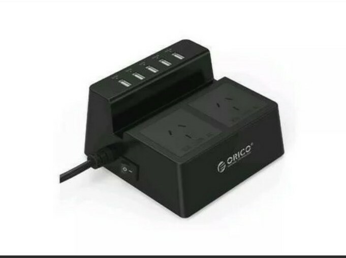 Orico Desktop Power Center Phone/Tablet Stand with Surge Prorector 5 Usb 2 ac 
