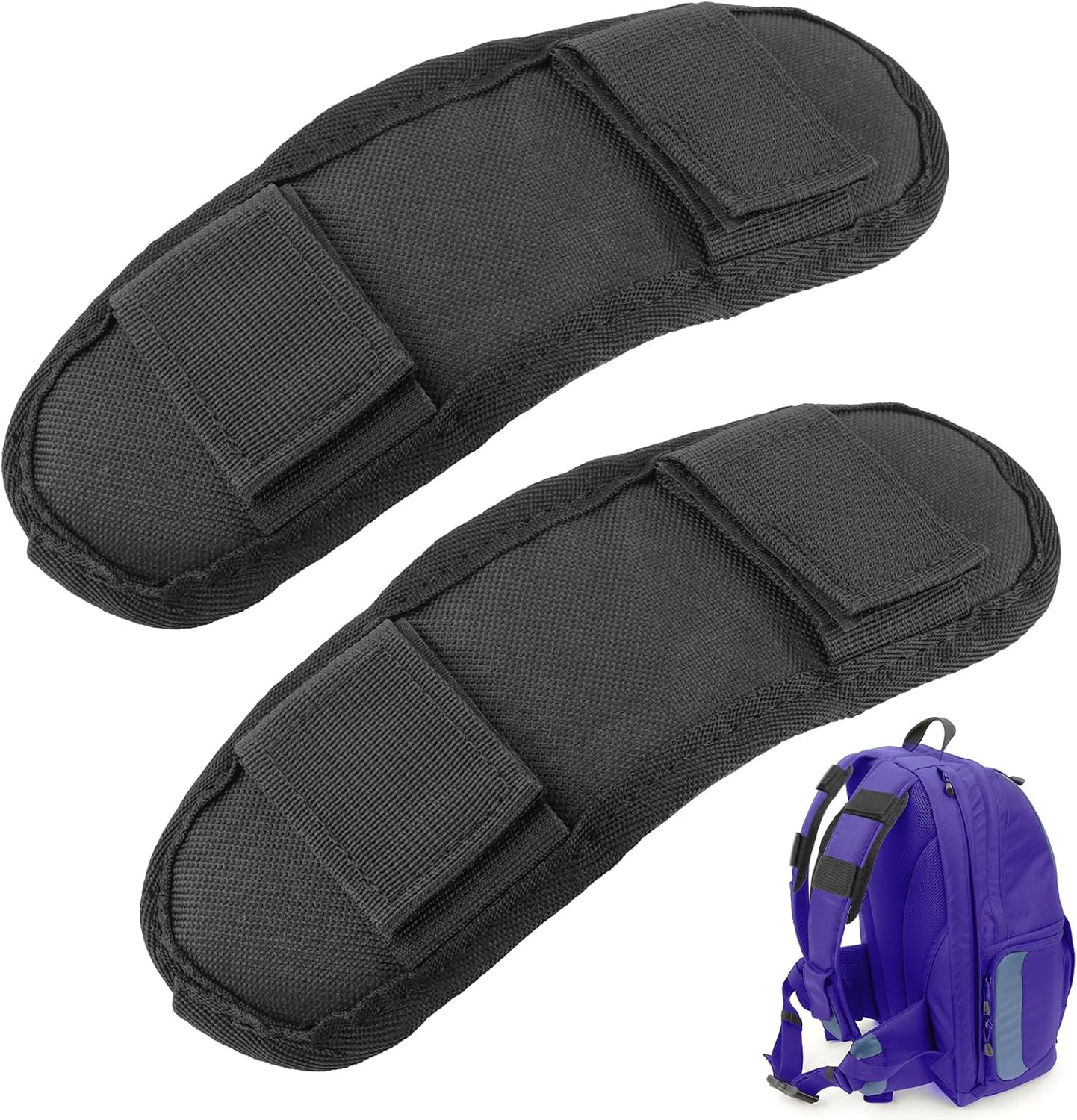 2 Pcs Black Shoulder Strap Pad,Universal Extra Thick Replacement Shoulder Strap