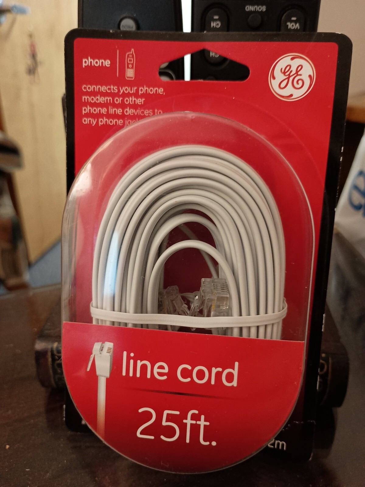 GE White Phone Line #12193 Cable Cord  25 ft Brand New in packaging 
