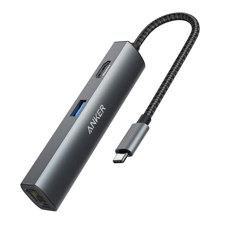 Anker A8338 PowerExpand+ 5-in-1 USB-C Ethernet Hub - NEW open box