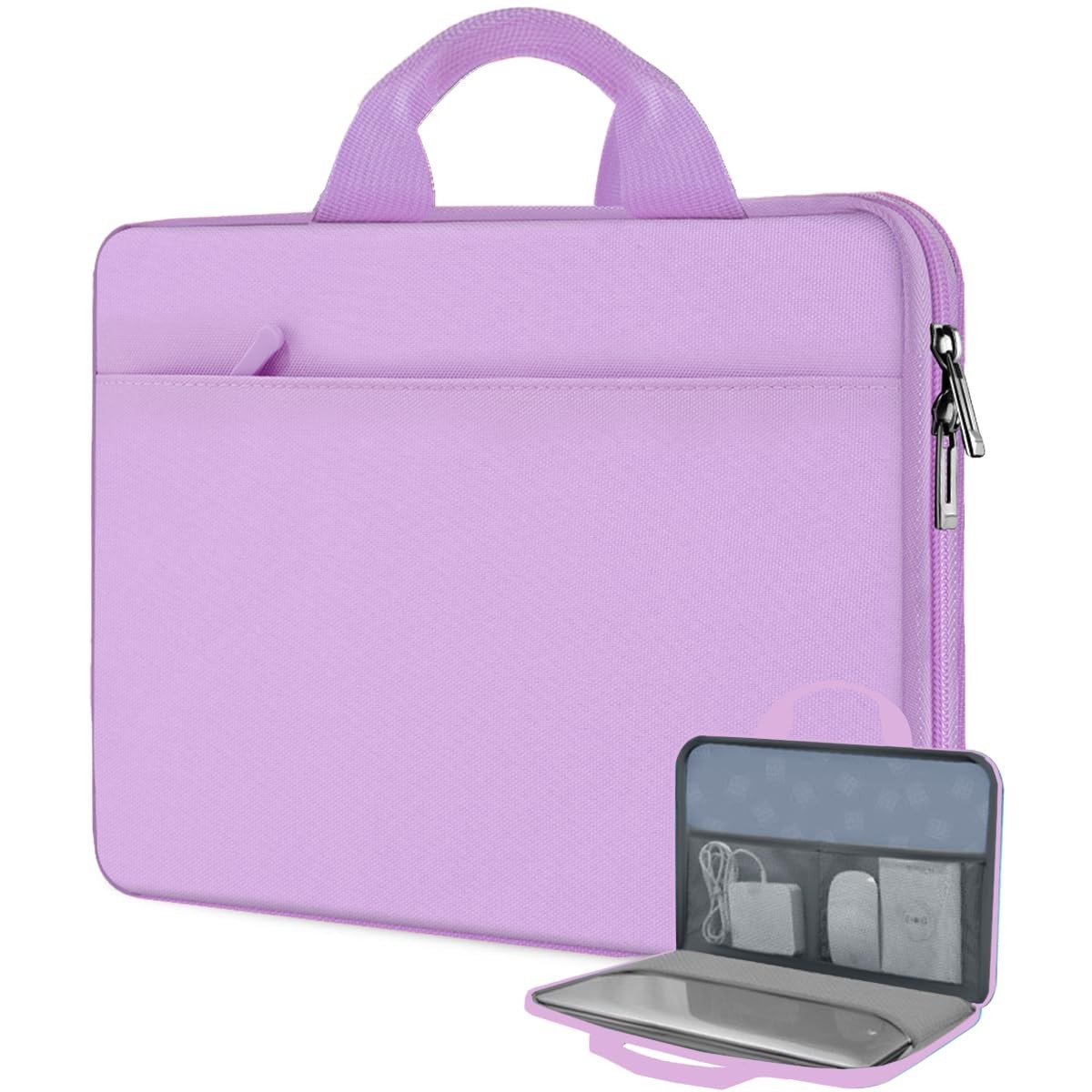 Hseok Laptop Case 13.3-14 inch Sleeve, TSA Computer Handbag 13"-14", Purple