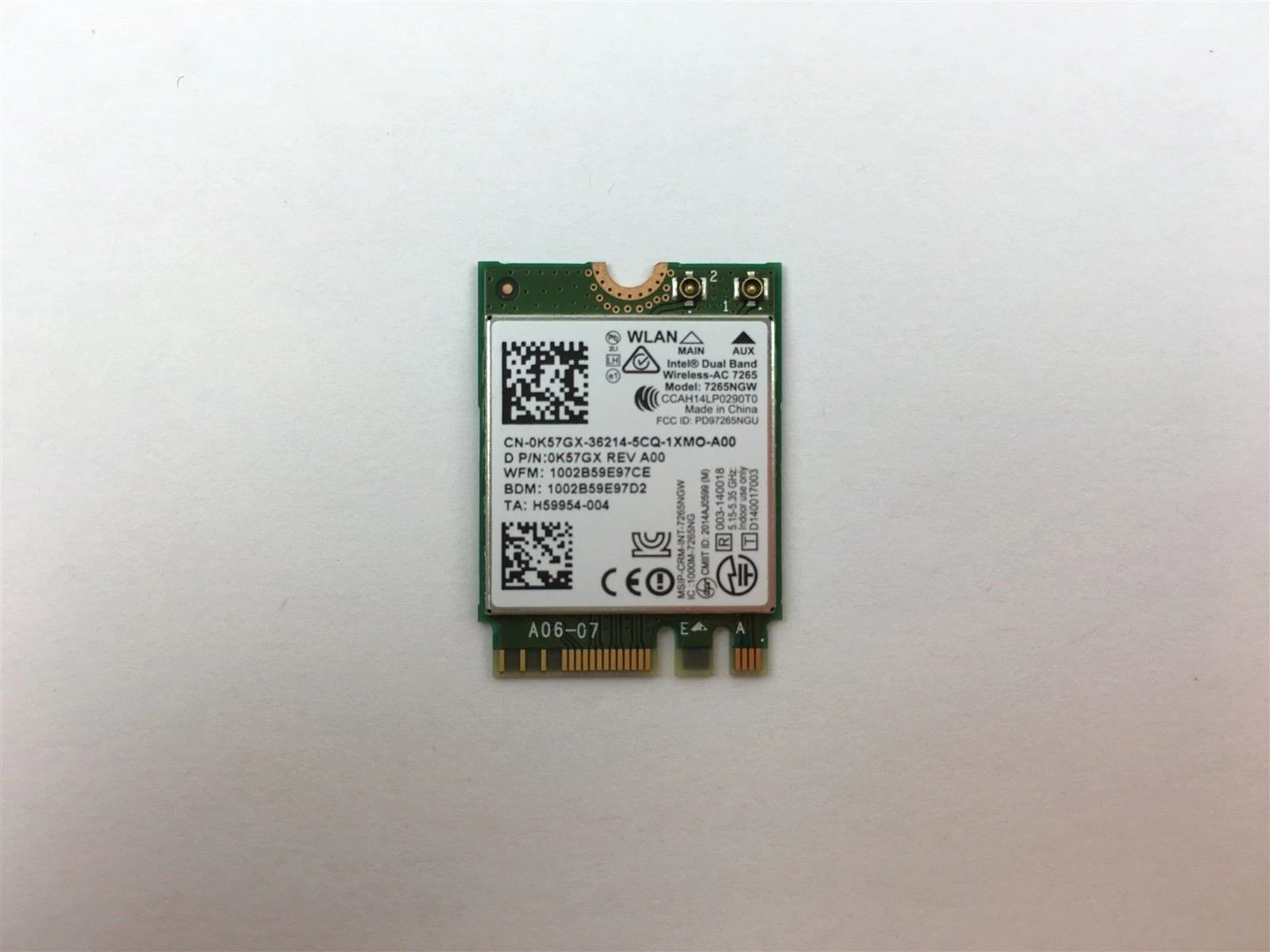 Genuine Dell Inspiron 15-7558 Wireless Wifi Bluetooth Card 0K57GX K57GX