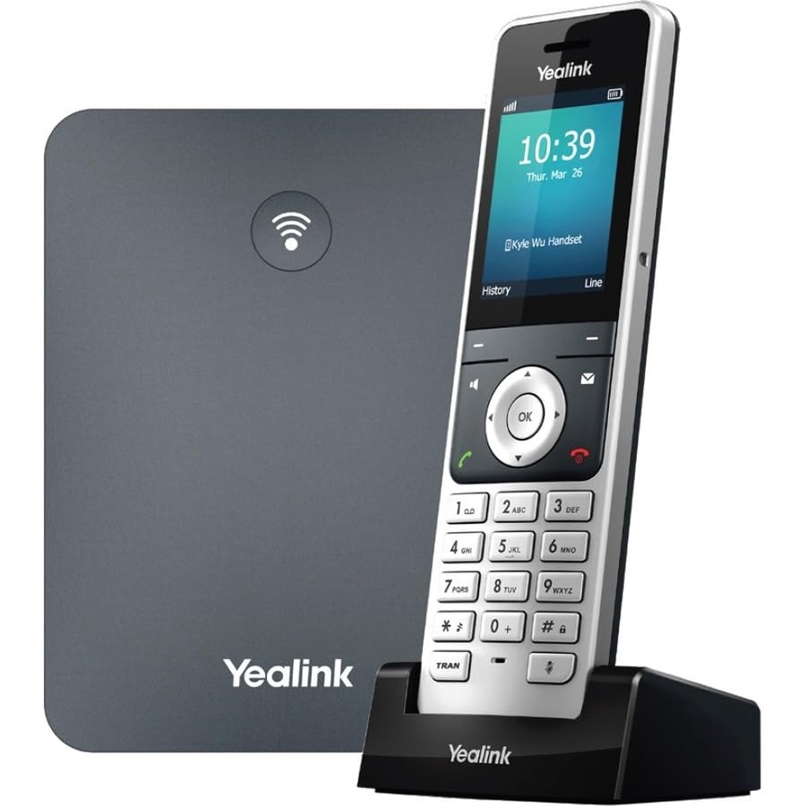 Yealink W76P IP Cordless Phone and Corded base station - Silver, Classic Gray