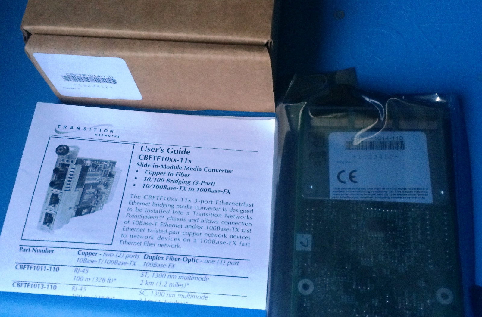 CBFTF1014-110 TRANSITION NETWORKS 10/100 Bridging Point System Media Converter