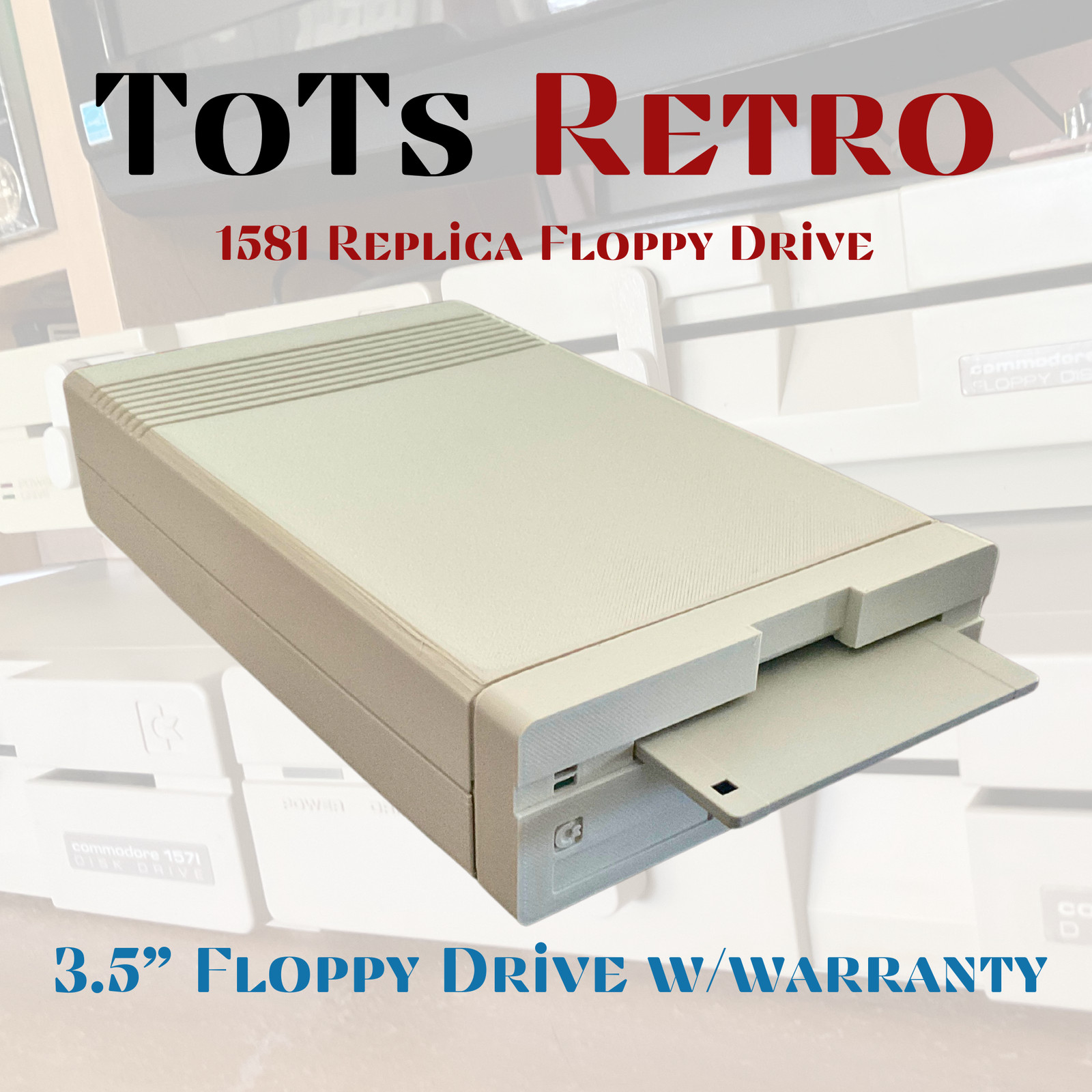 Commodore 1581 Drive Replica 3.5” for Commodore c64 c128 with JiffyDos