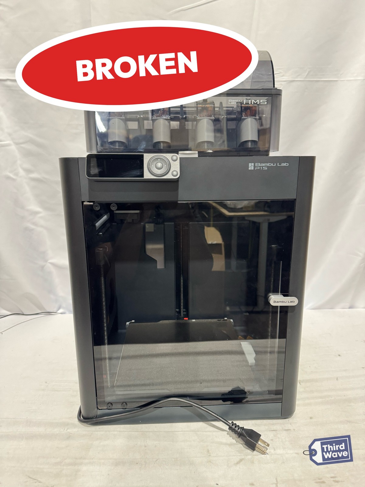 (BROKEN) Bambu Lab P1S Combo 3D Printer AMS Multi-Color High Speed Black (1)