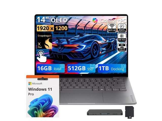 HP - OmniBook X - 14" 2K OLED Touchscreen Laptop - Snapdragon X Plus (2024)