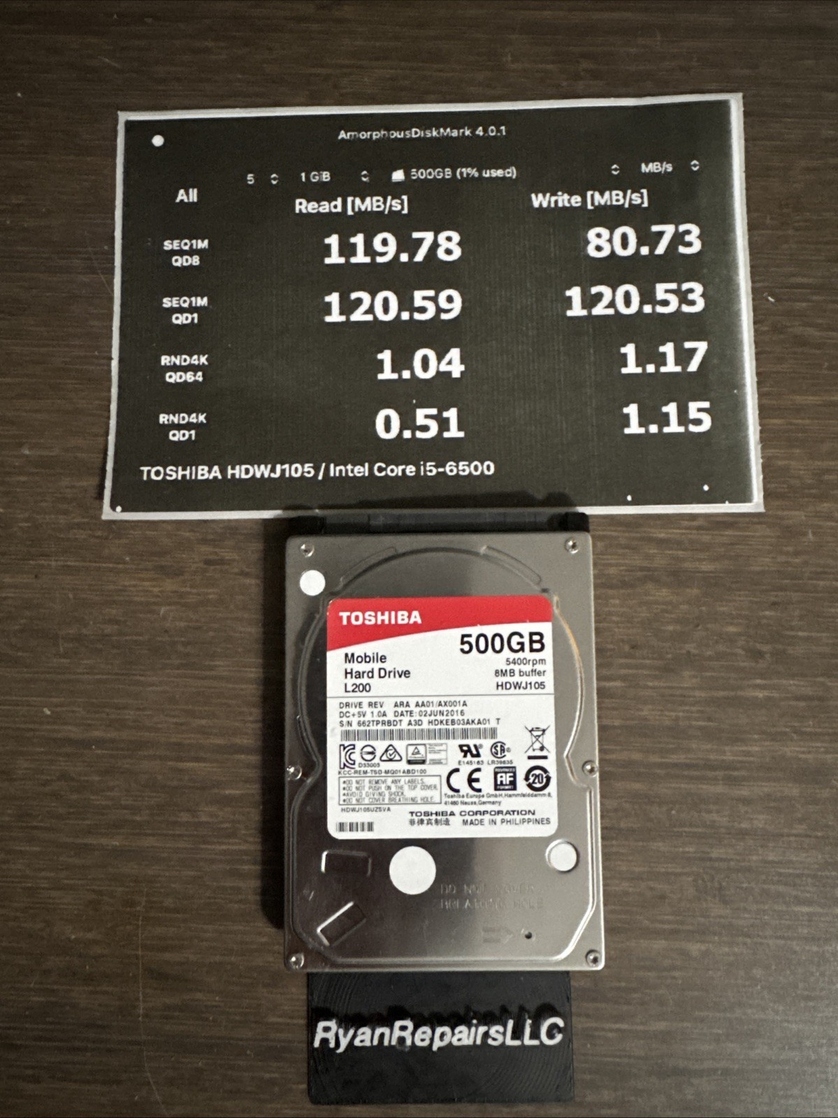 Toshiba  L200 HDWJ105 500GB 2.5" SATA II Laptop Hard Drive