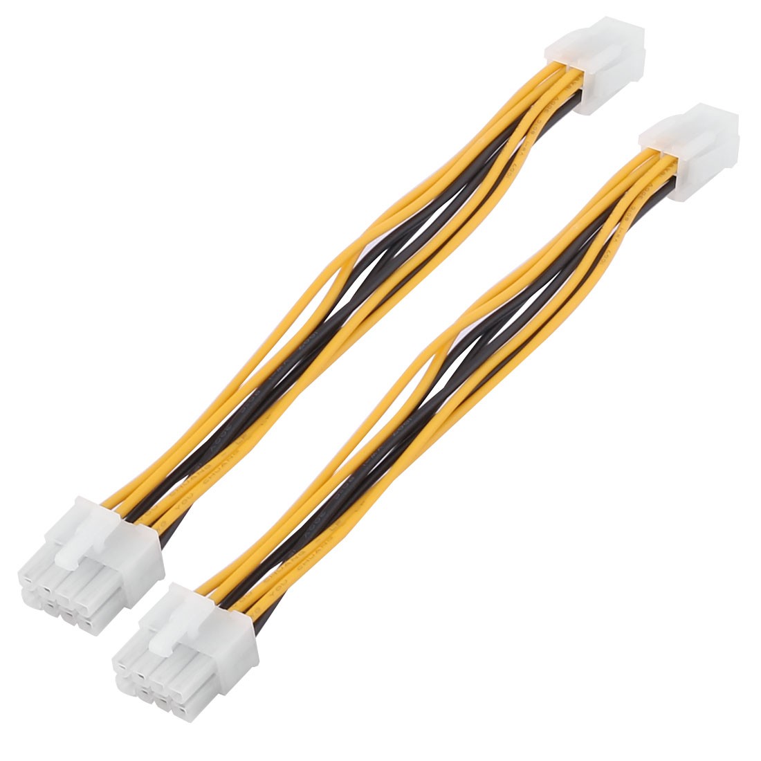 8" Long ATX 8 Pin to 4 Pin F/M   Connector Cable 2 Pcs
