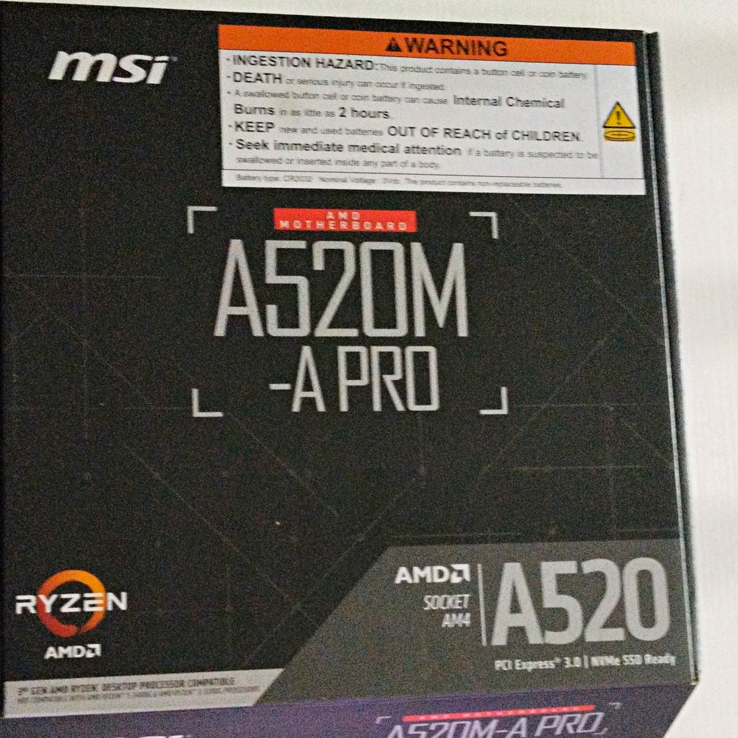 MSI A520M-A PRO MicroATX AM4 AMD A520 DDR4 HDMI Turbo M.2 4K