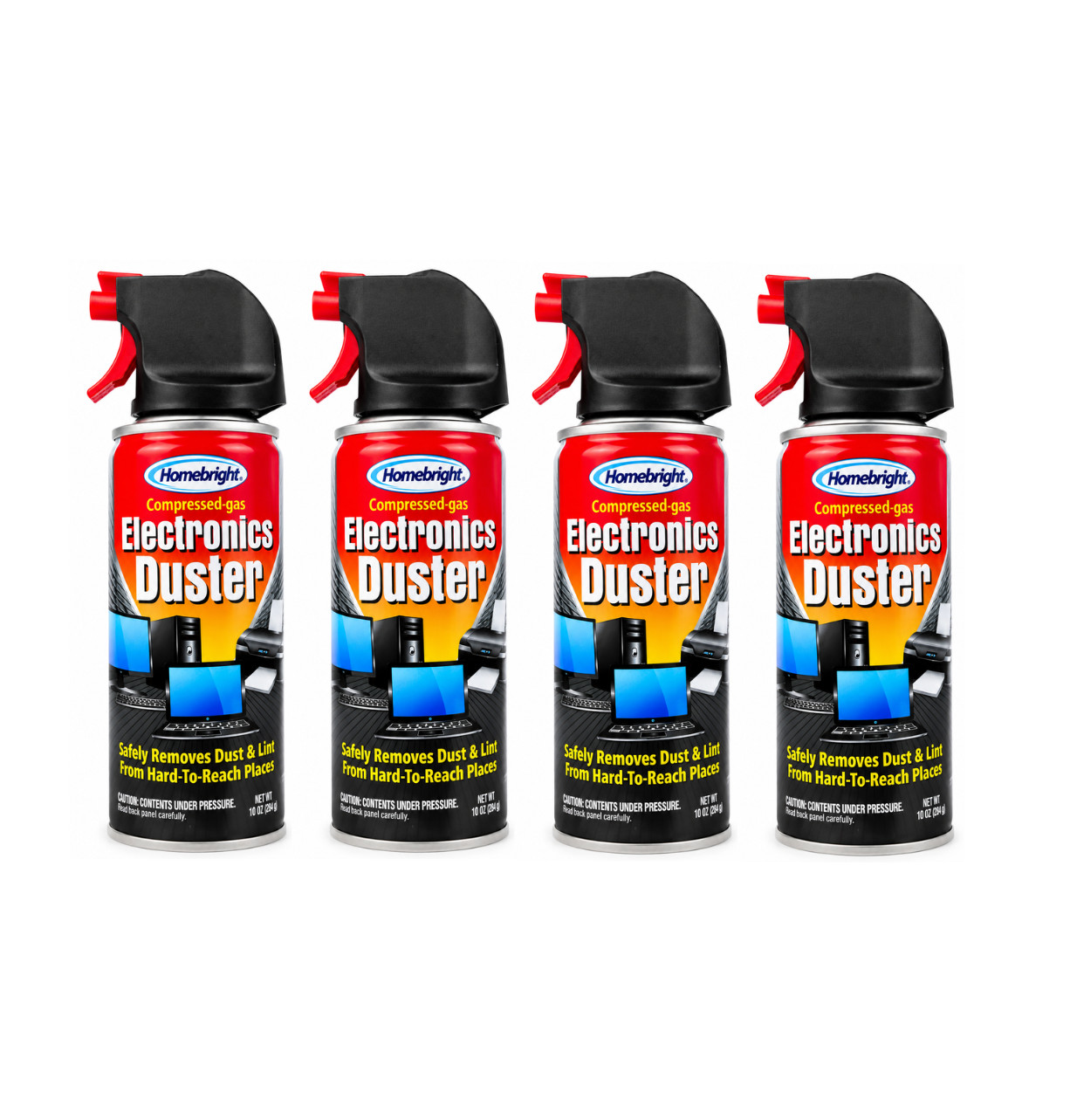 Homebright Electronics Duster 10 oz 4-Pack Compressed Gas Dust Remover