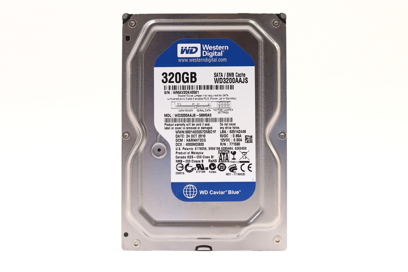 WD WD3200AAJS-56M0A0 320GB 3.5" 3Gb/s 8MB 7.2K RPM SATA HDD P/N: WD3200AAJS