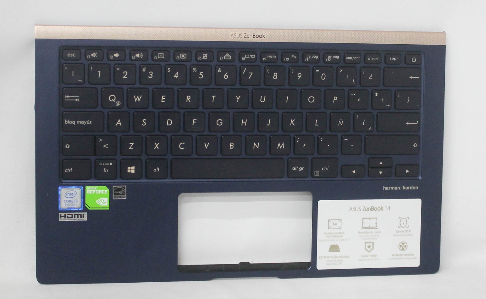 90NB0JQ1-R31US0 Asus Palmrest Top Cover W/ Keyboard (Us-English) "GRADE A"