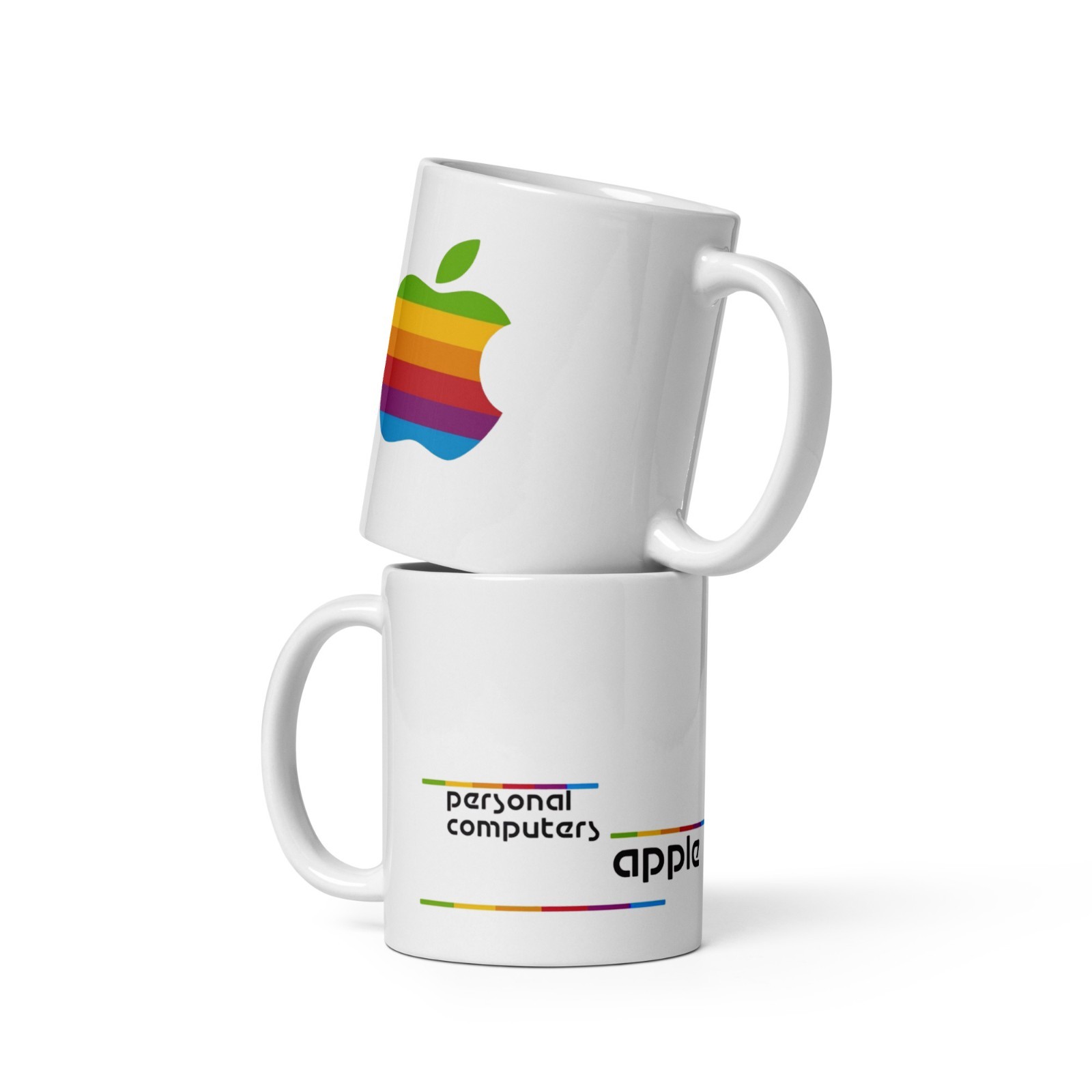 Vintage Retro Apple Logo Ceramic Coffee Mug – 11oz