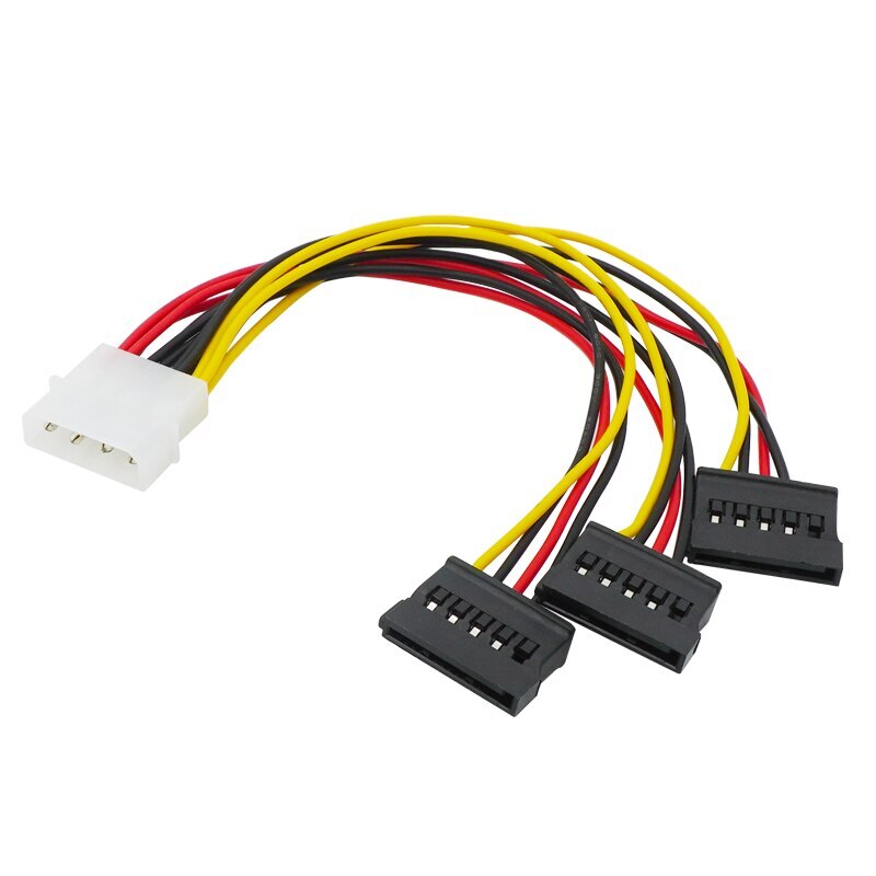 2pcs IDE 4 Pin Male To 2 SATA Female 15 Pin Power Cable Hard Driver Y Type Dual