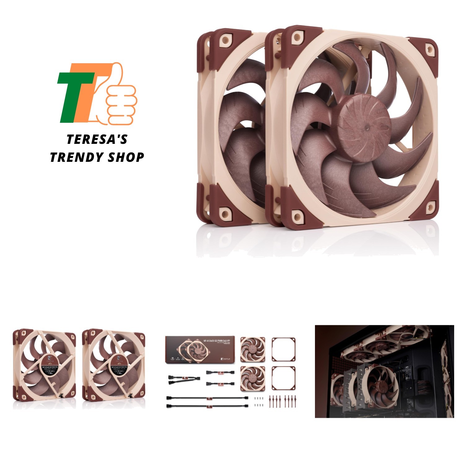 High-Performance Quiet Fans 2x120mm