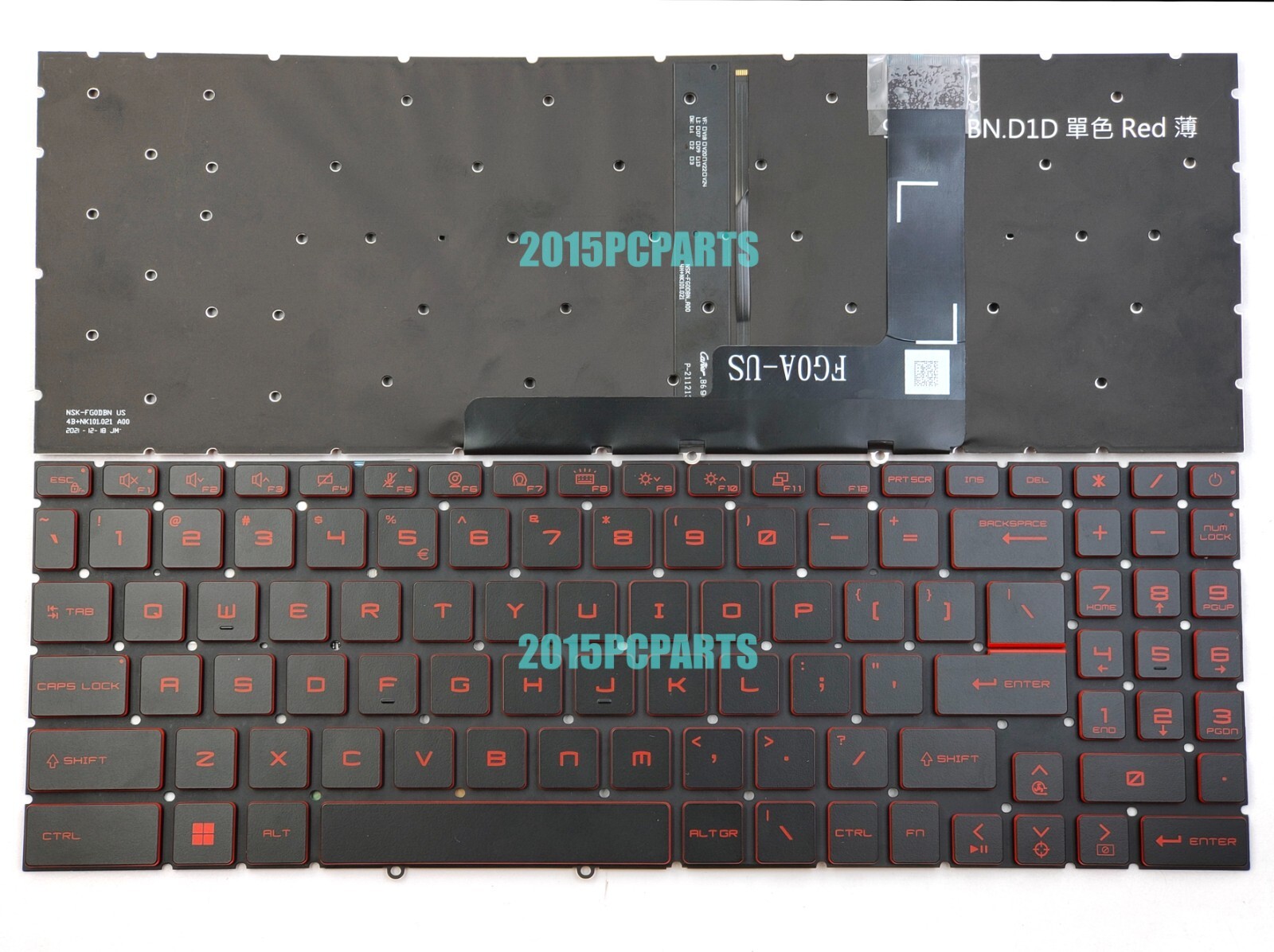 New MSI Pulse GL66 GL76 11UCK 11UDK 11UEK 12UEK 12UGK Keyboard US RED Backlit