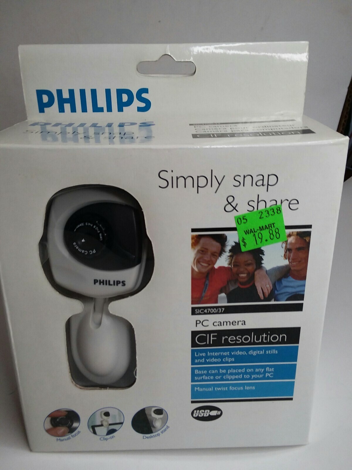 Philips simply snap and share PC camera sic470037 new