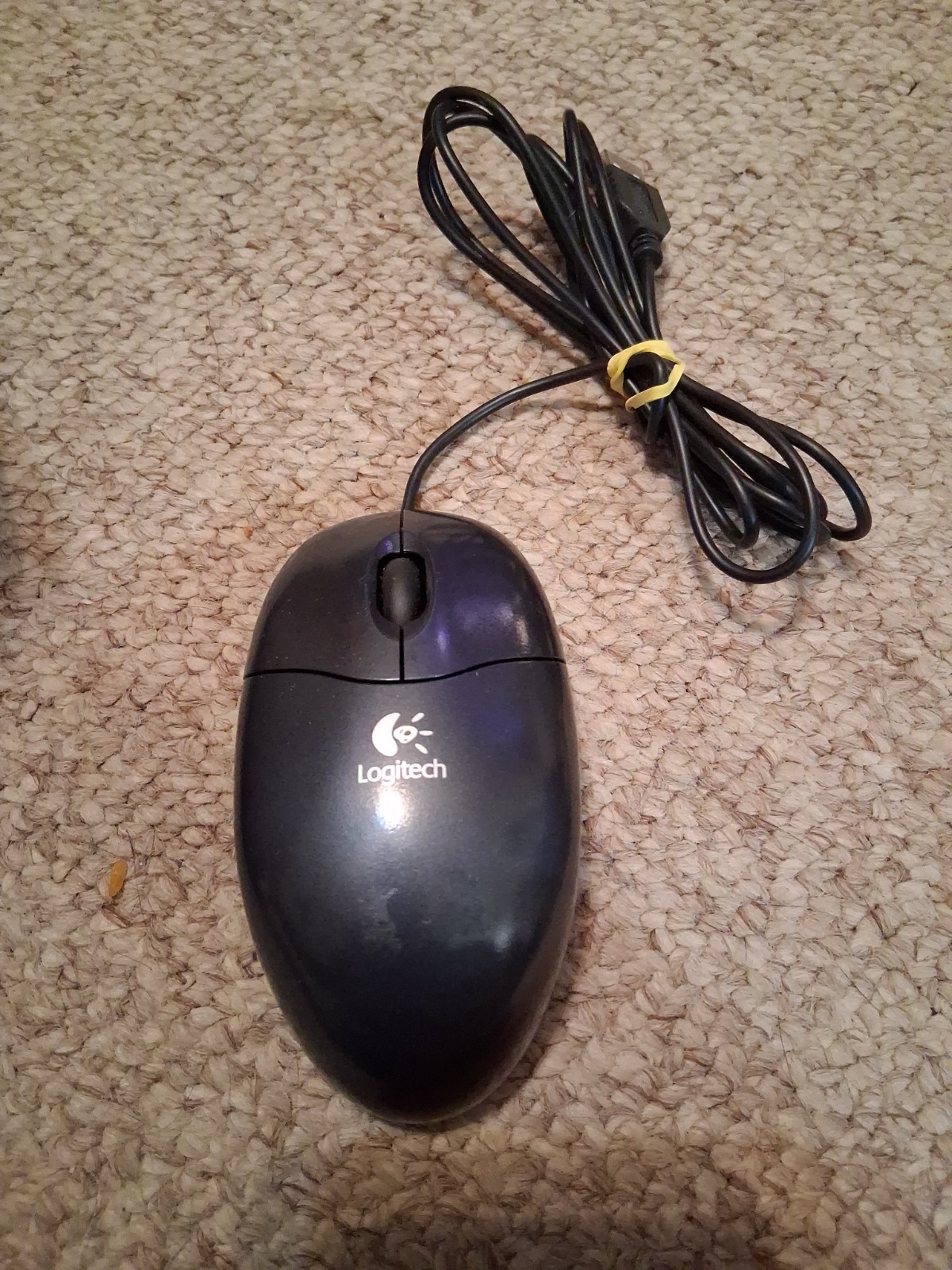 Logitech Wired Optical USB Mouse M-BZ96C 810-000207 N231 Metallic Gray/Blue EUC