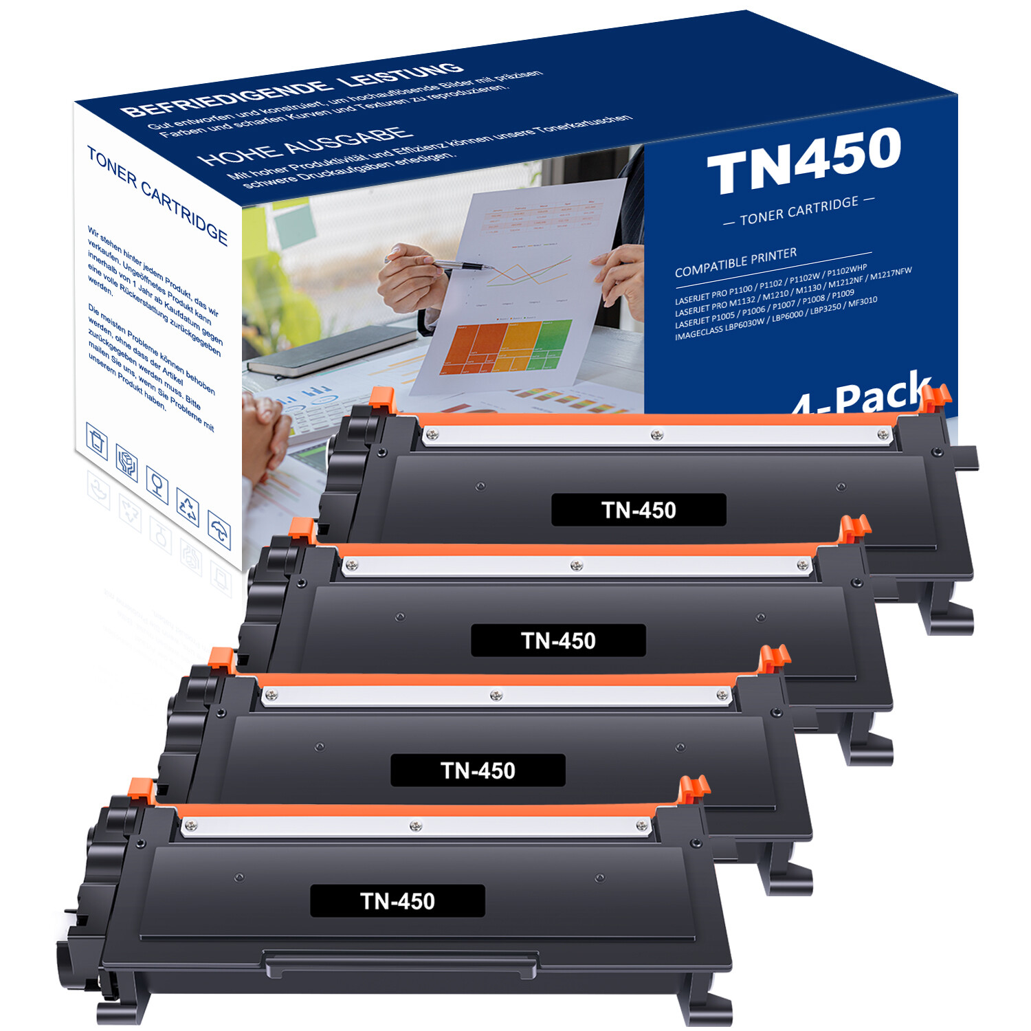 4PK High Yield for Brother TN450 Toner Cartridge MFC-7860DW 7360N HL-2240 2270DW