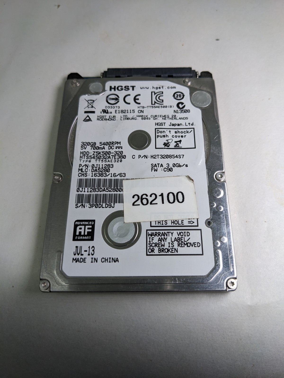 HGST Z7K500-320 320GB 7200 RPM 6 Gp/s 2.5" SATA 3 Laptop Hard Drive 