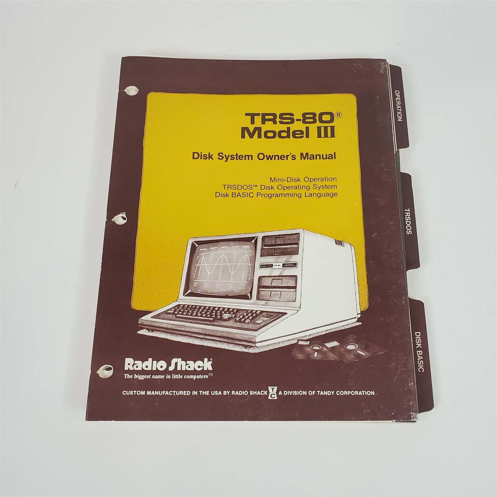 Vintage Original TRS-80 Model 3 Disk System Manual 