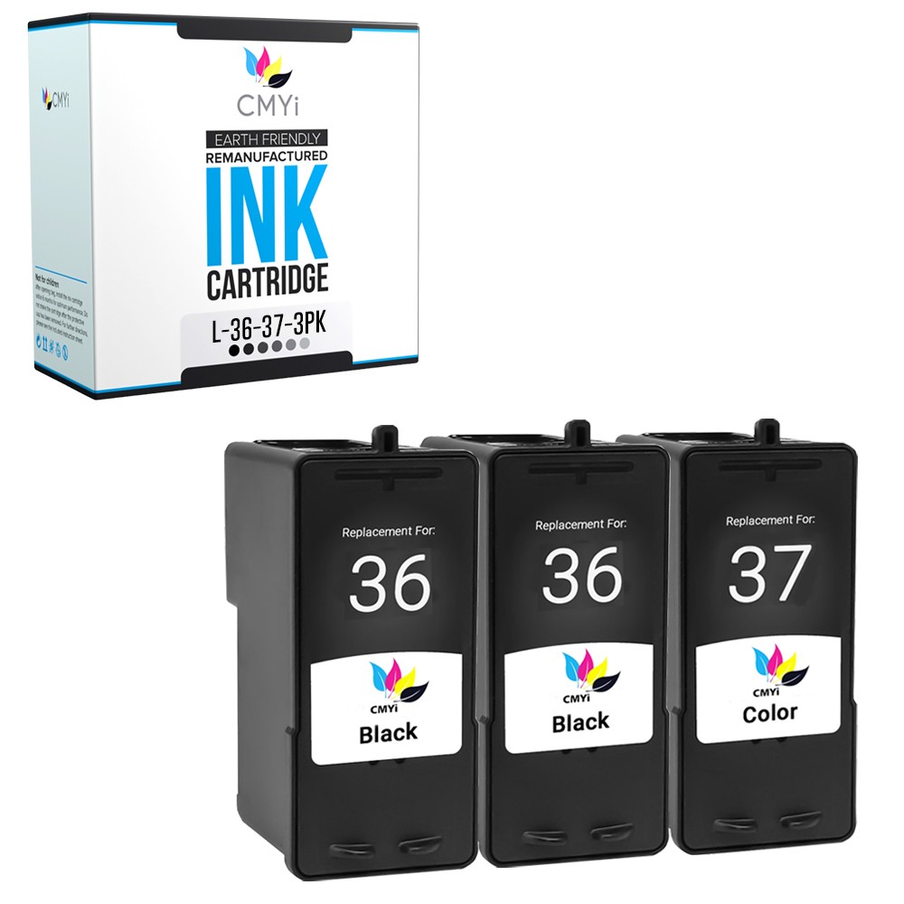 3-Pack Replacement CMYi Lexmark 36-37 Ink Cartridge for Z Series Z2400 Z2420