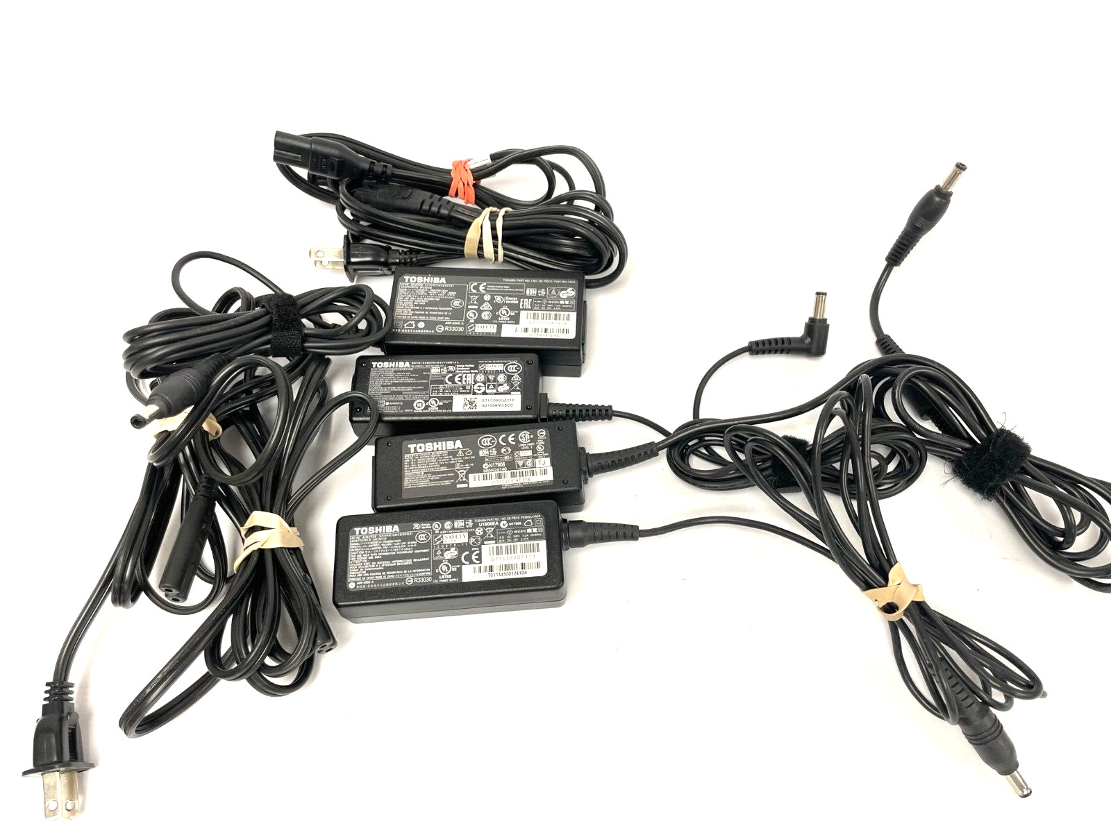 Genuine 4 PCS ADAPTER CHARGER SUPPLY TOSHIBA PA3743U PA5177U PA3822U PA5178U