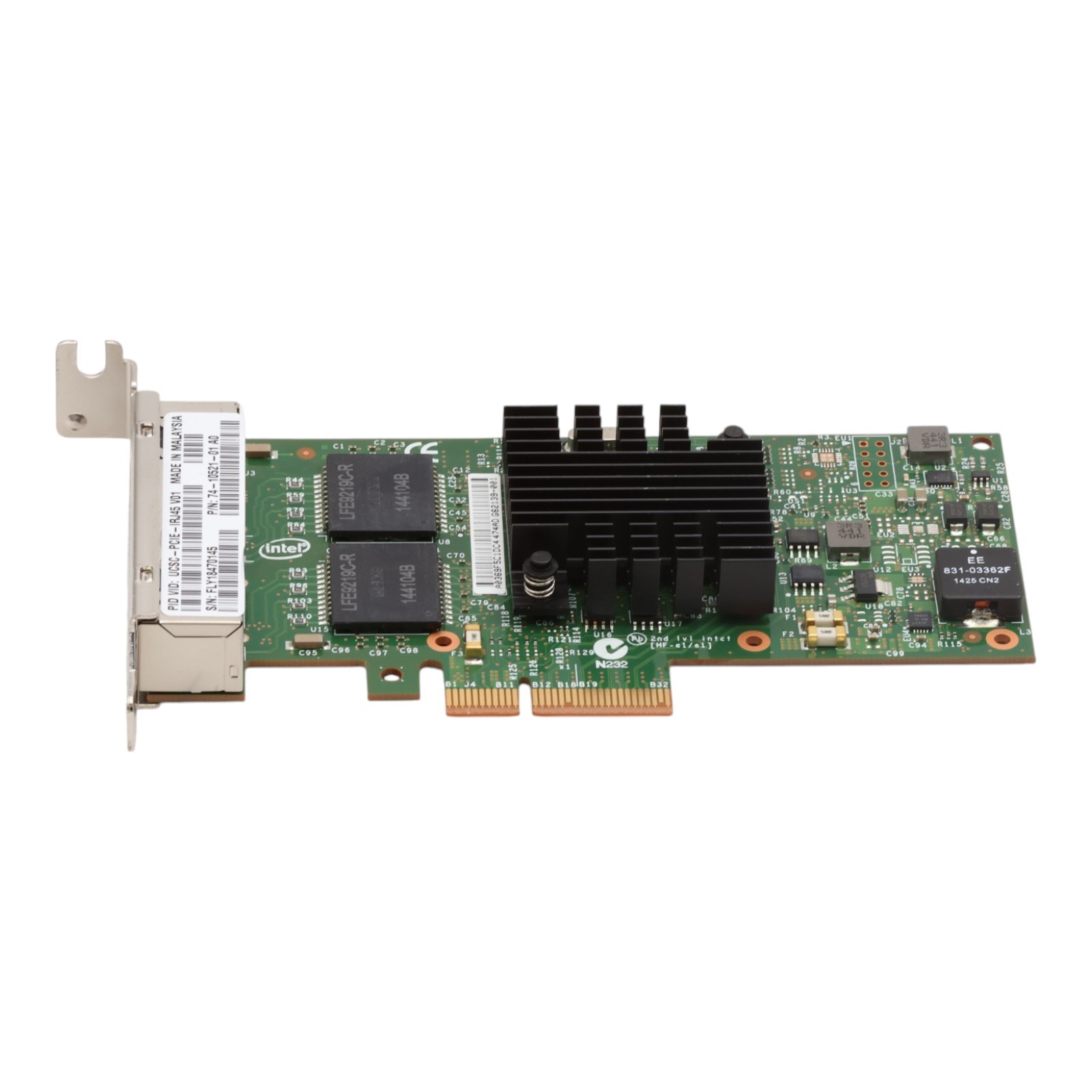 Cisco 74-10521-01 UCSC-PCIE-IRJ45 Intel I350-T4 Low Profile Network Card
