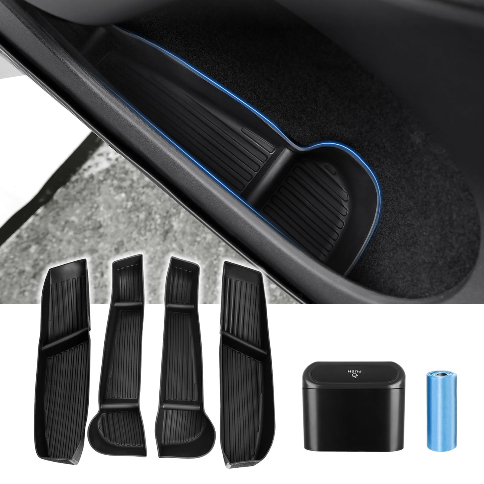Car Door Side Storage Box and Trash Can for 2020-2024 2025 Tesla Model Y Acce...