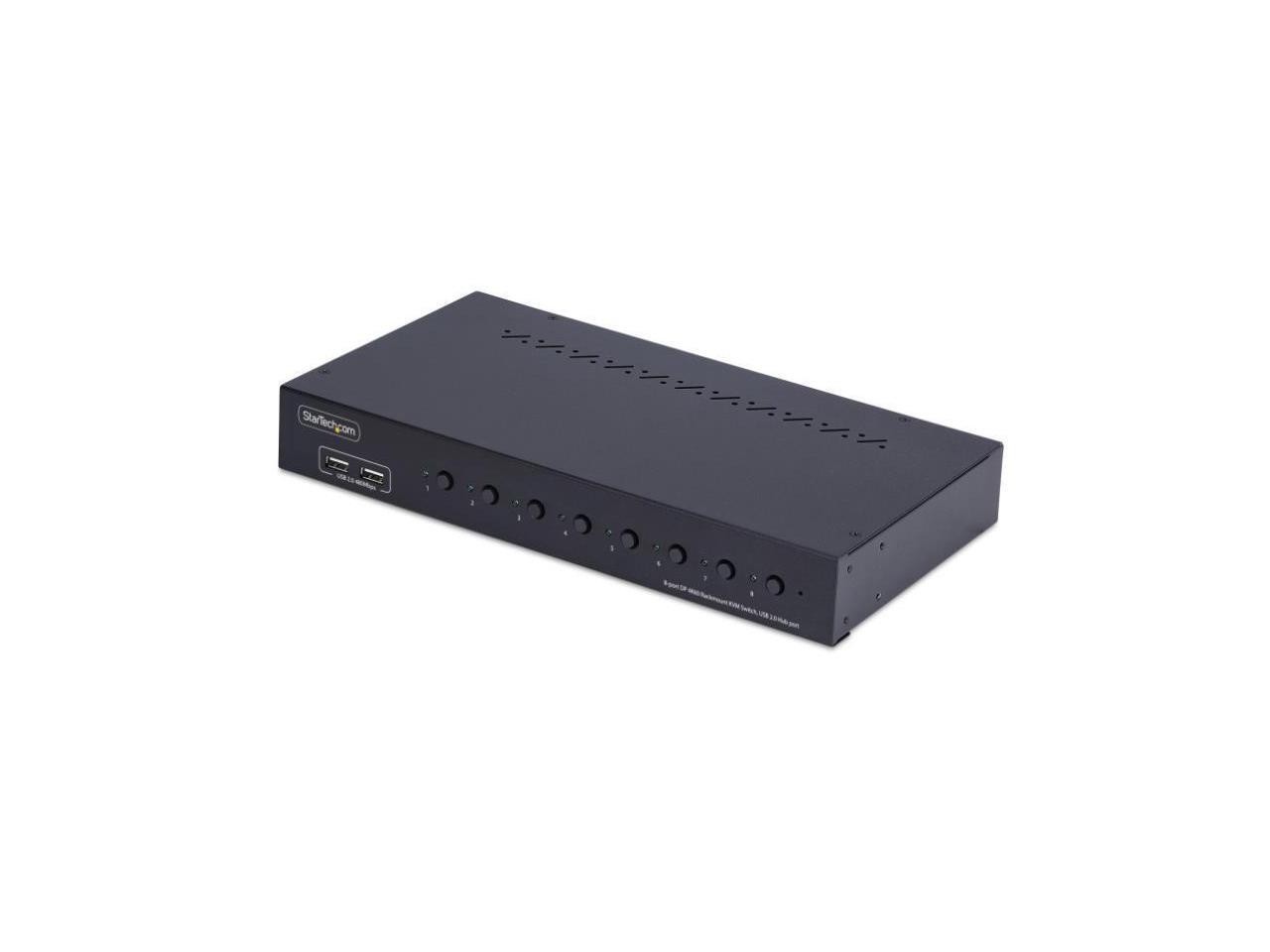 StarTech 8-Port DisplayPort KVM Switch with 1U Rack Mount Kit - 4K 60Hz DP 1.2 -