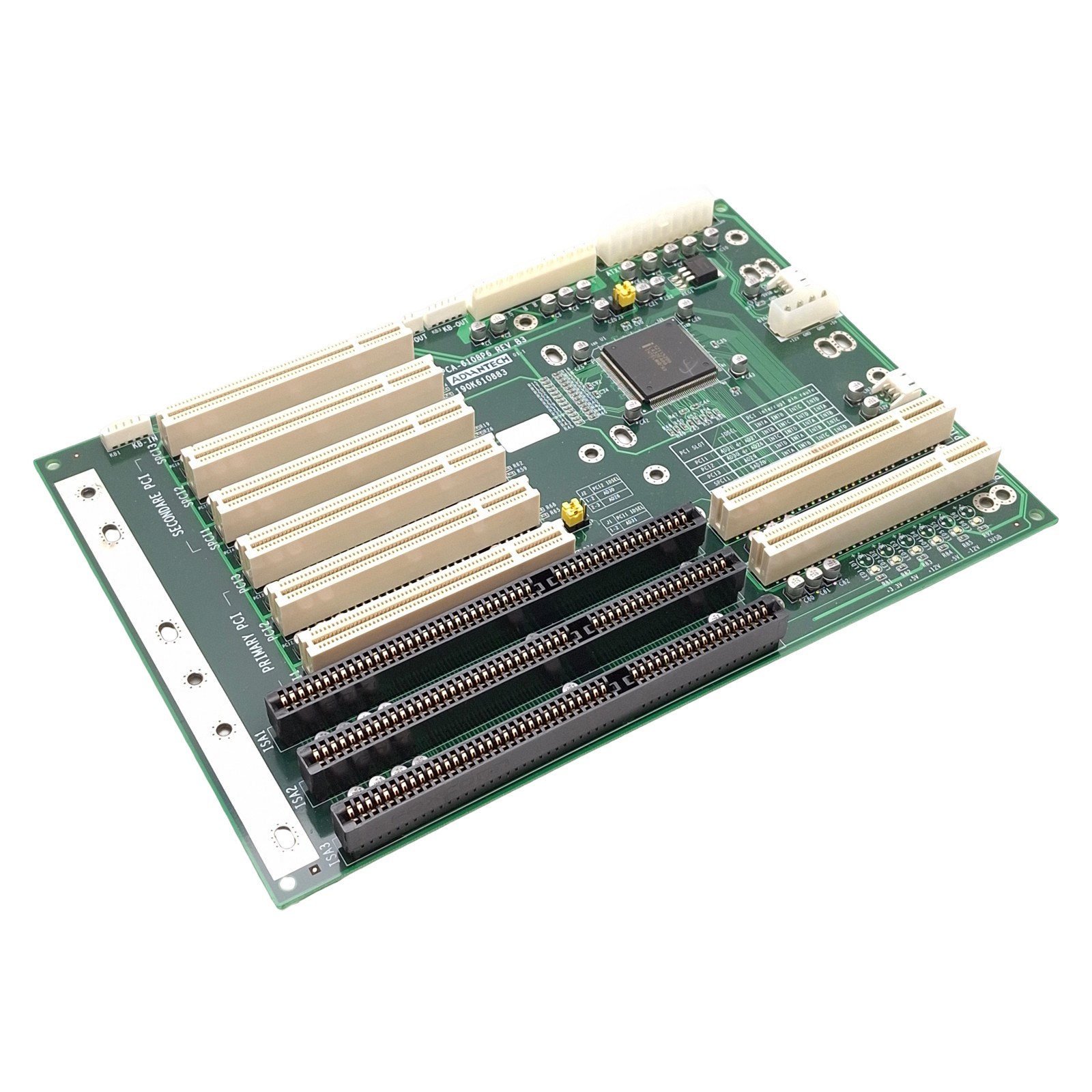 Advantec PCA-6108P6 Rev B3 Backplane, 6x PCI, 1x ISA, 2x PICMG 1.0, 260x180mm