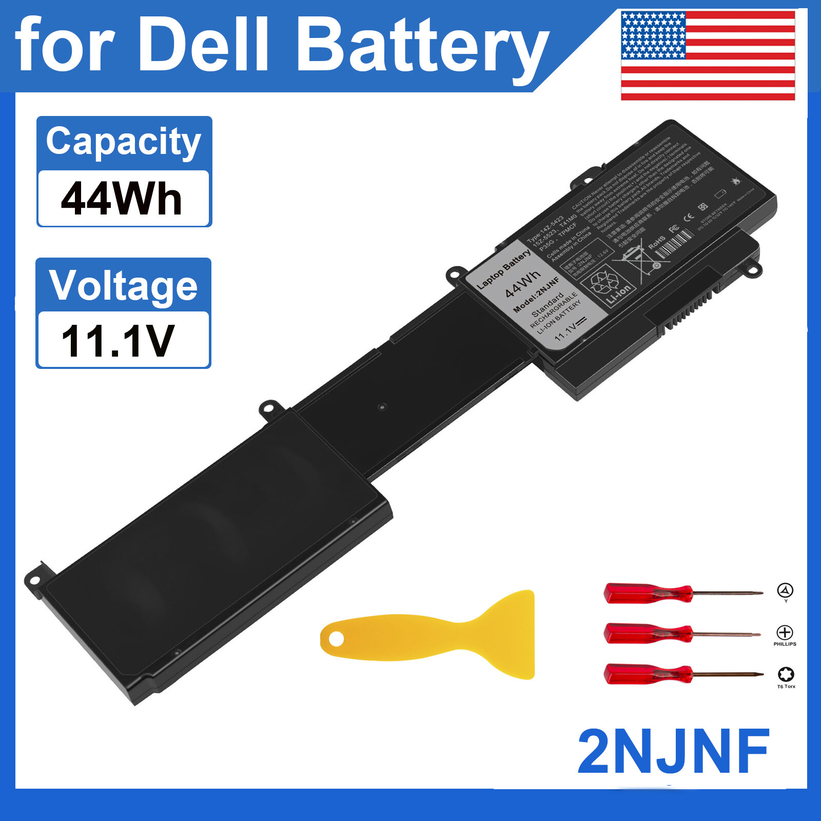 2NJNF Laptop Battery For Dell Inspiron 14z-5423 15z-5523 Ultrabook 8JVDG TPMCF