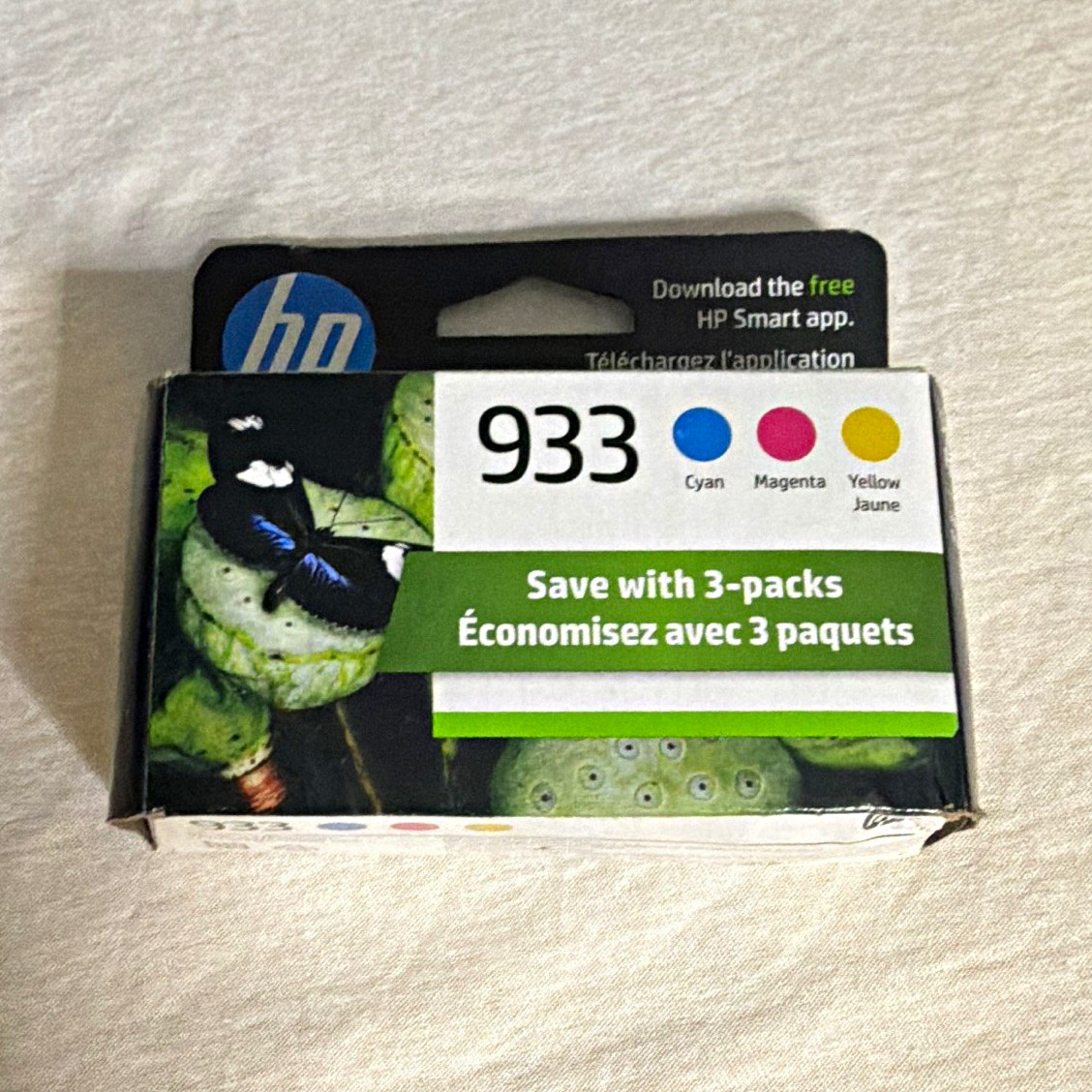 HP Genuine Original 933 Inkjet Ink Cartridges 3-Pack Cyan Magenta Yellow