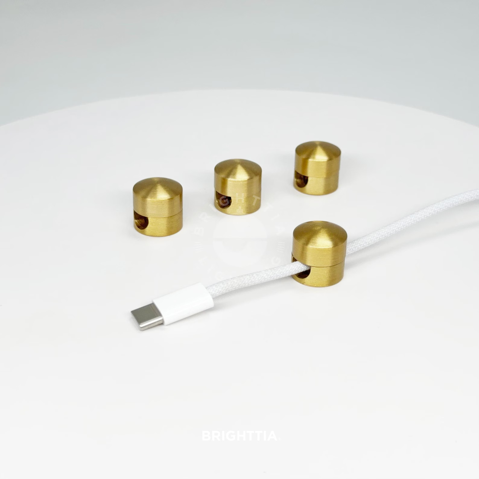 4PCS Brass Cable Organizer Cord Clip Keepers For Tidy Home Office Desk &CarCable
