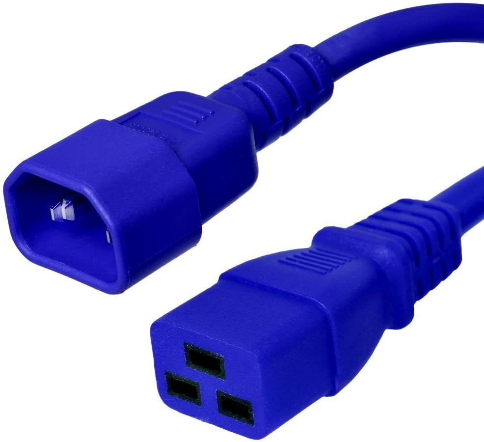 5 PACK LOT 5ft IEC C14 - C19 Blue Power Cord 14AWG 15A/1875W 100-250V 1.5M