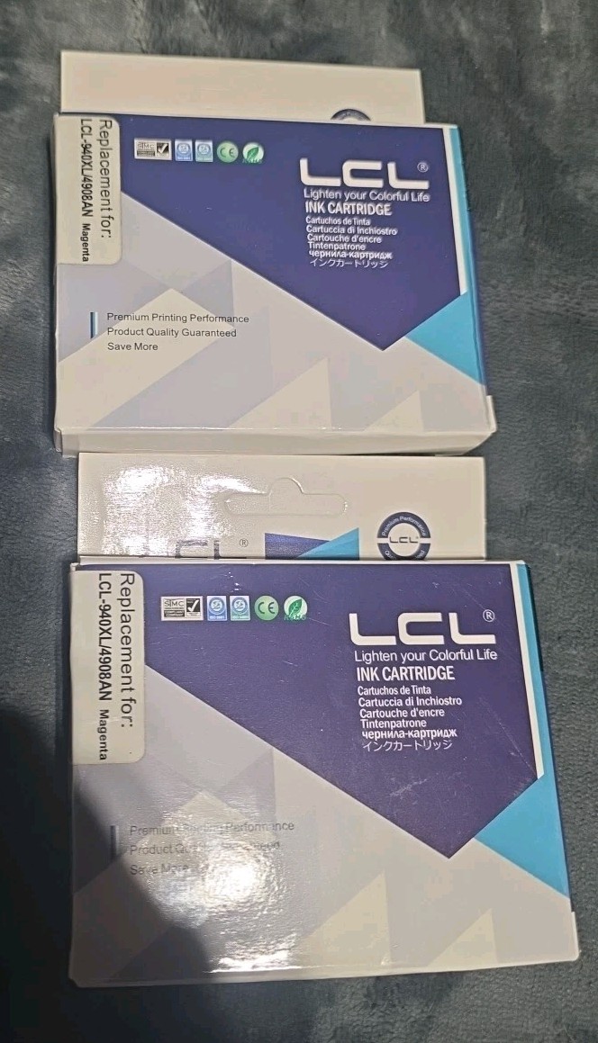 2 LCL Compatible Ink Cartridge LCL-940XL /4907AN  Magenta Cartridge Exp 2020