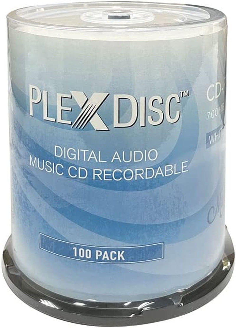 52x Digital Audio Music CD-R Disc 700MB White Inkjet Printable - 100 PK Spindle