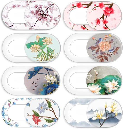 Laptop Camera Cover Slide Cute Flower 8 Pack, Webcam 8 Pack