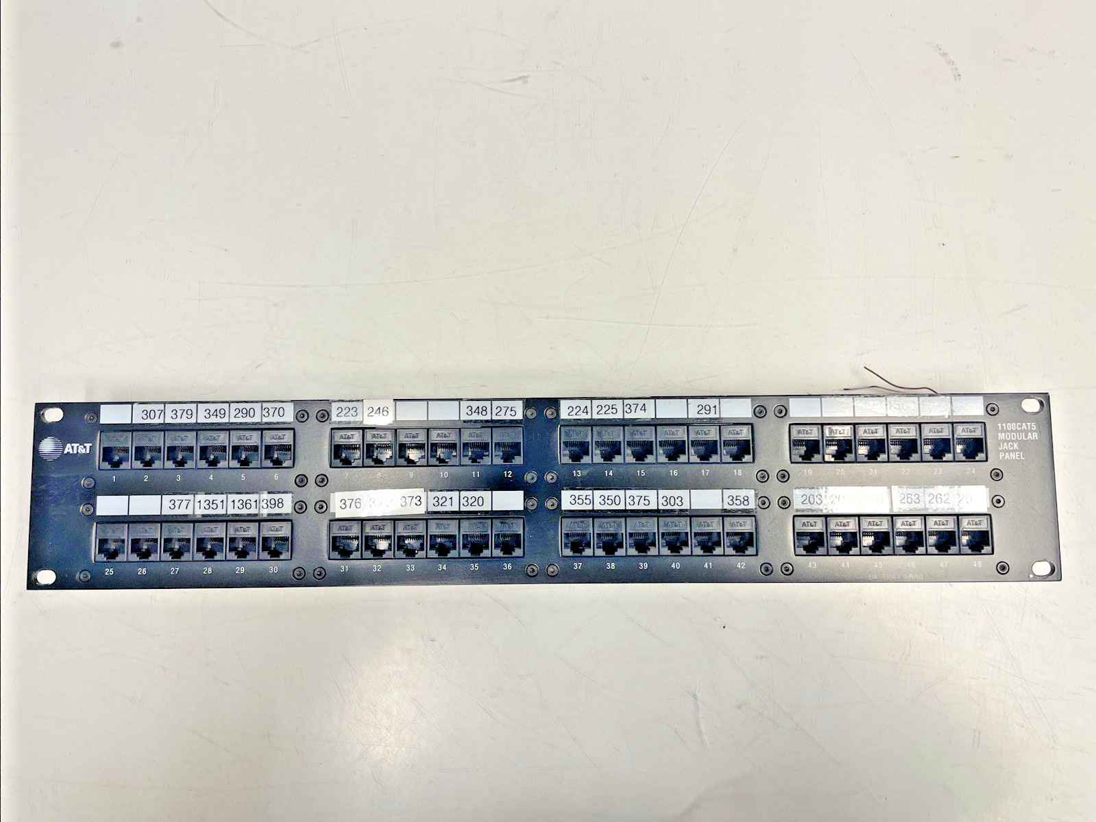 🔥AT&T PATCH PANEL 48 PORT 1100CAT5 MODULAR JACK PANEL, EIA - T568 A  +