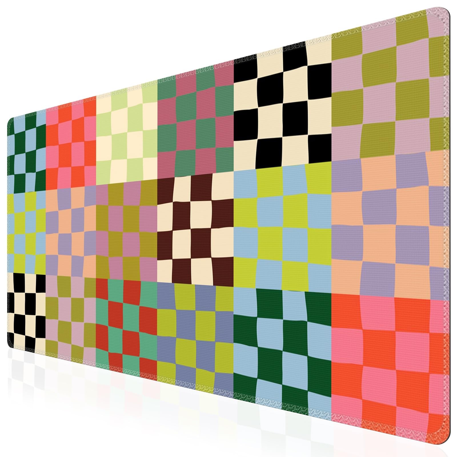Desk Mat,Cute Desk Cover for Women,35.4x15.7in,Checkered