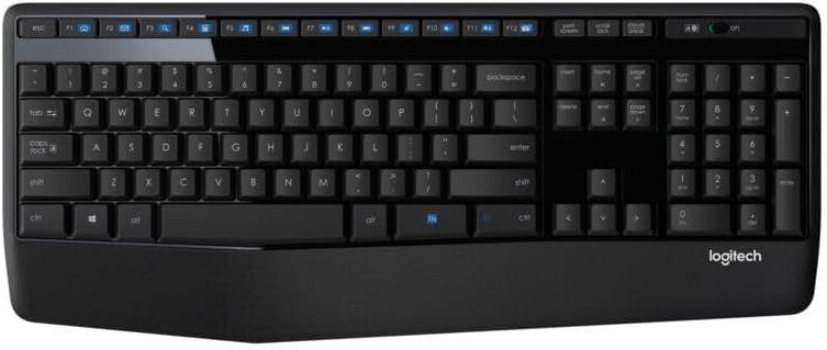 Logitech K345 Wireless Keyboard with Palm Rest Full-Sized 2.4 GHz USB Receiver