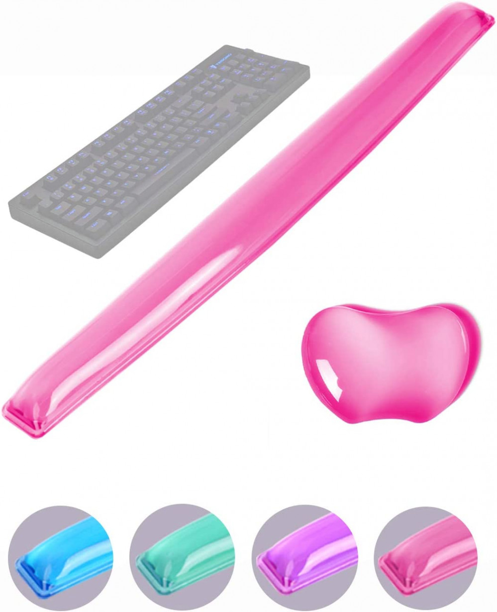 Silicone Gel Keyboard Small, Pink Wrist Rest Set-plus-(new Upgrade Packaging)