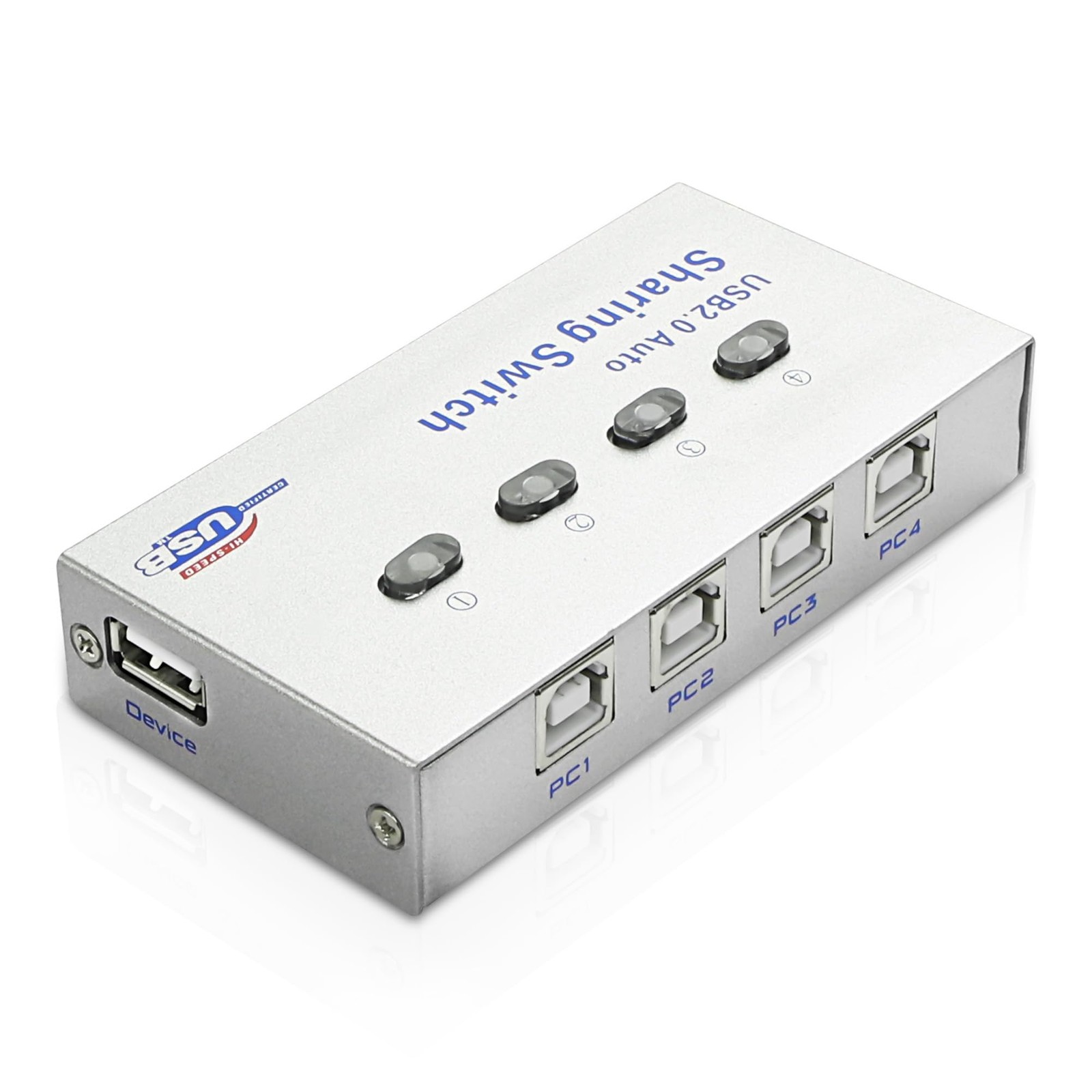 USB 2.0 Sharing Switch Selector 4 in 1 Out Printer Sharer Switcher 4 PC to 1 ...