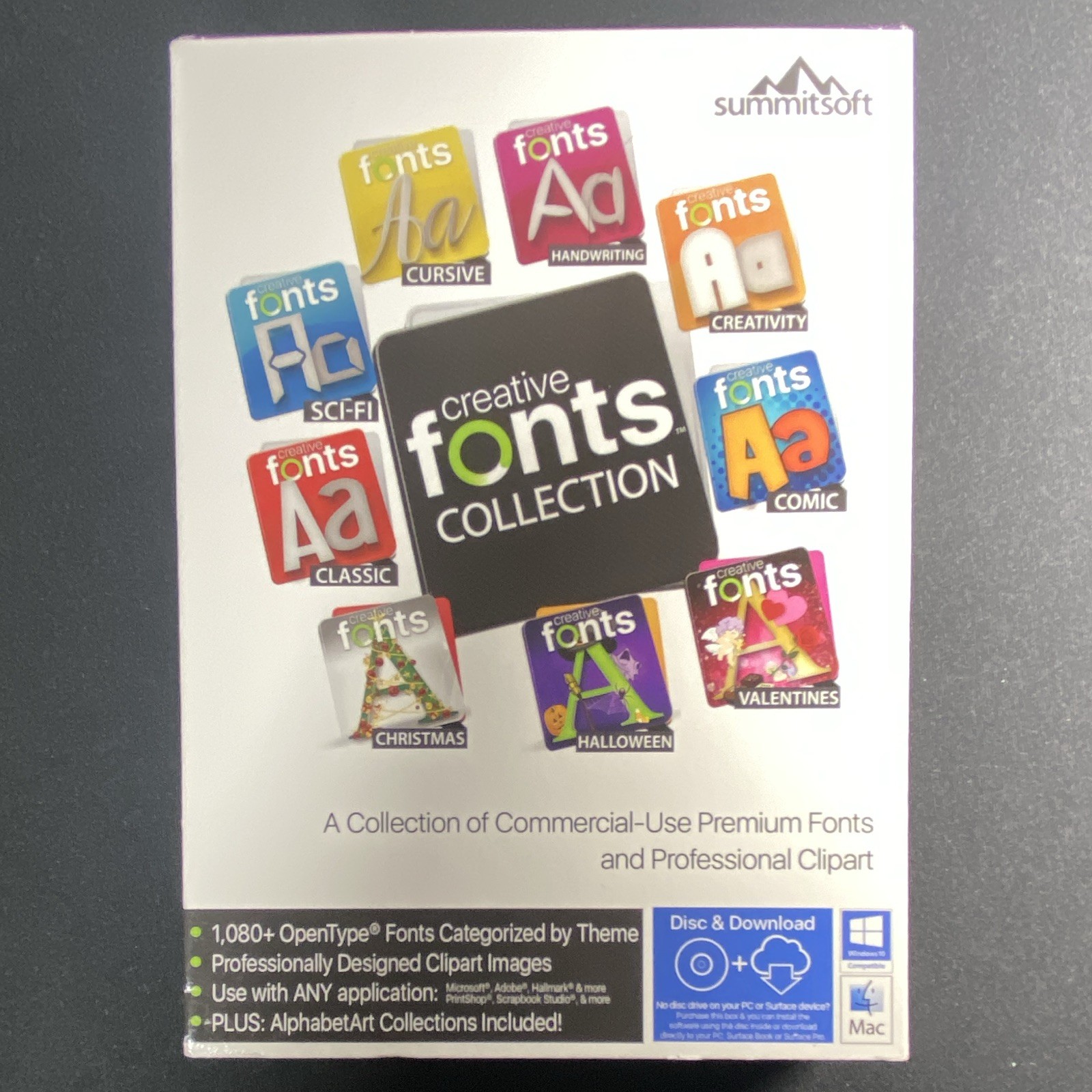 SummitSoft Creative Fonts Collection Disc & Download for Mac/Windows