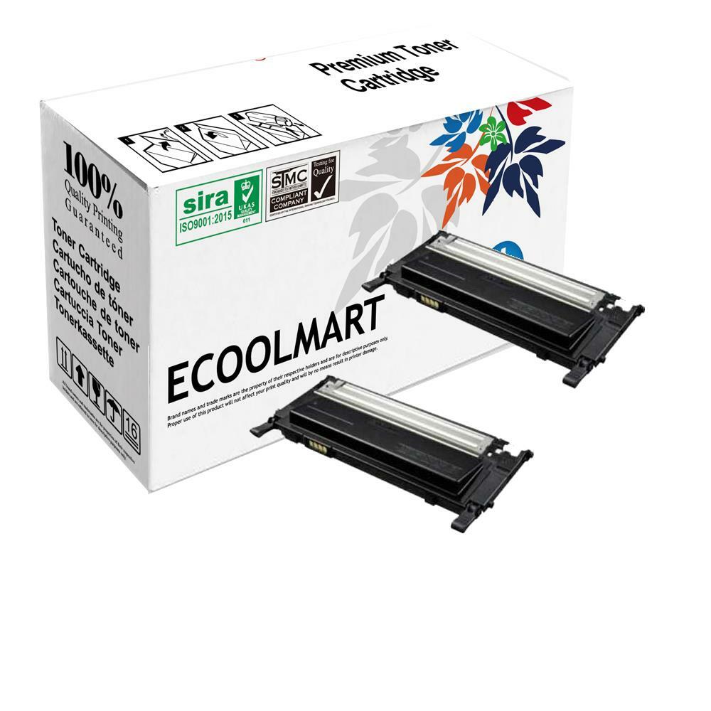 2 Pk Set CLT-K407S Black Printer Toner Cartridge for Samsung CLP-325W CLX-3185FW