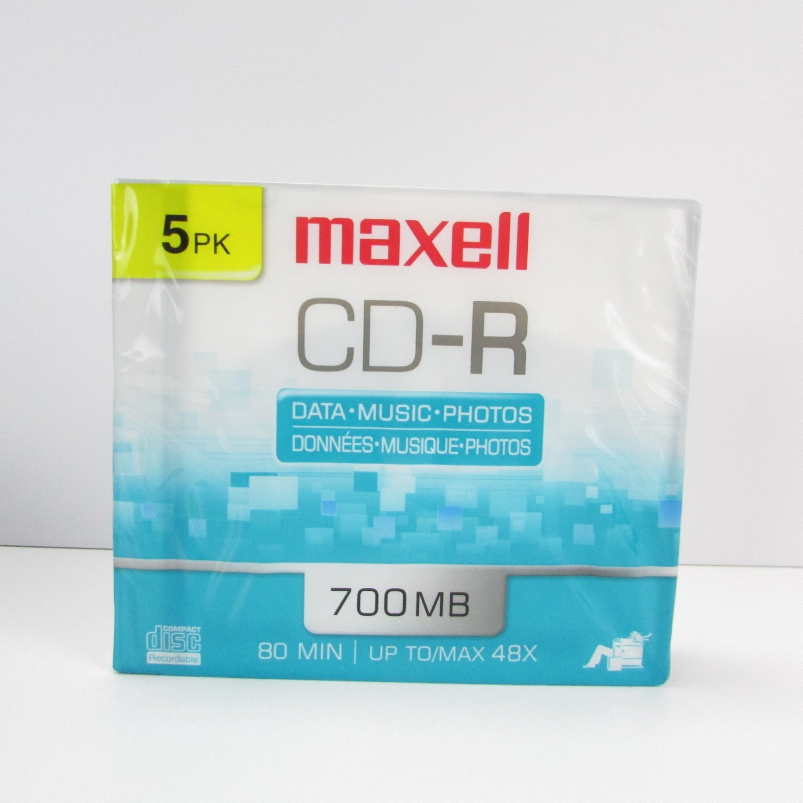 Maxell CDR Blank Media 5 Pack Box Set 700MB 80 Min 48x Slim Jewel Case Sealed