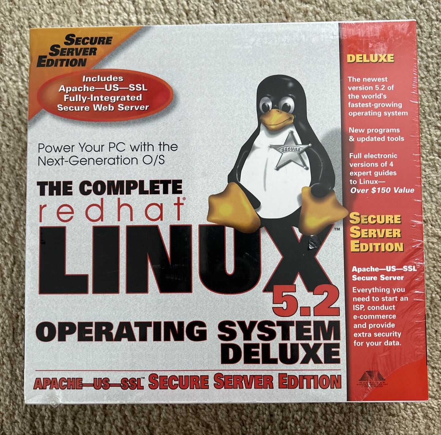 New Sealed Redhat Linux 5.2 Operating System Deluxe