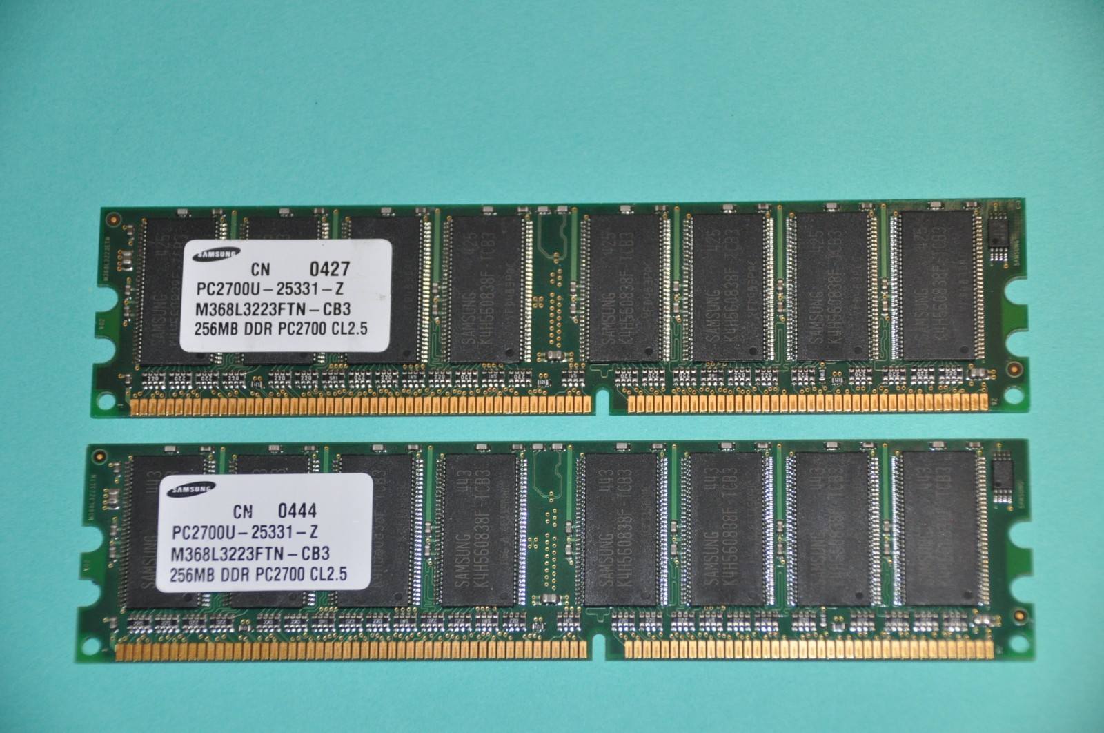 512MB (2x 256MB) Samsung PC-2700U DDR-333 DIMM RAM M368L3223FTN-CB3 305957-041