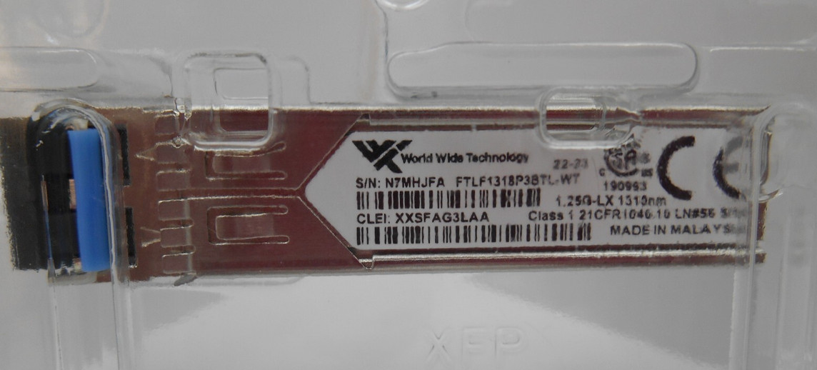 World Wide Technology SFP Module FTLF1318P3BTL-WT Finisar FTLF1318P3BTL